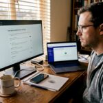 Man checking crypto security dashboard at home