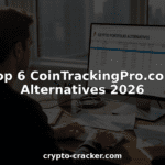 Person managing crypto portfolio at home office desk