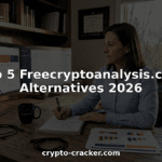 Professional comparing crypto analysis tools at desk